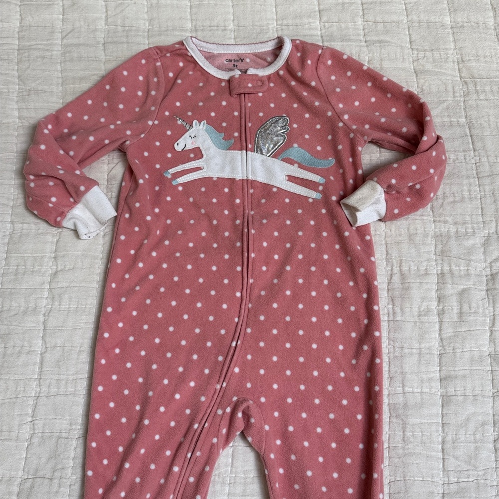 Carter's Pink Unicorn Fleece Onesie